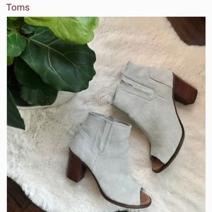 TOMS Majorca Suede Open Toe Bootie